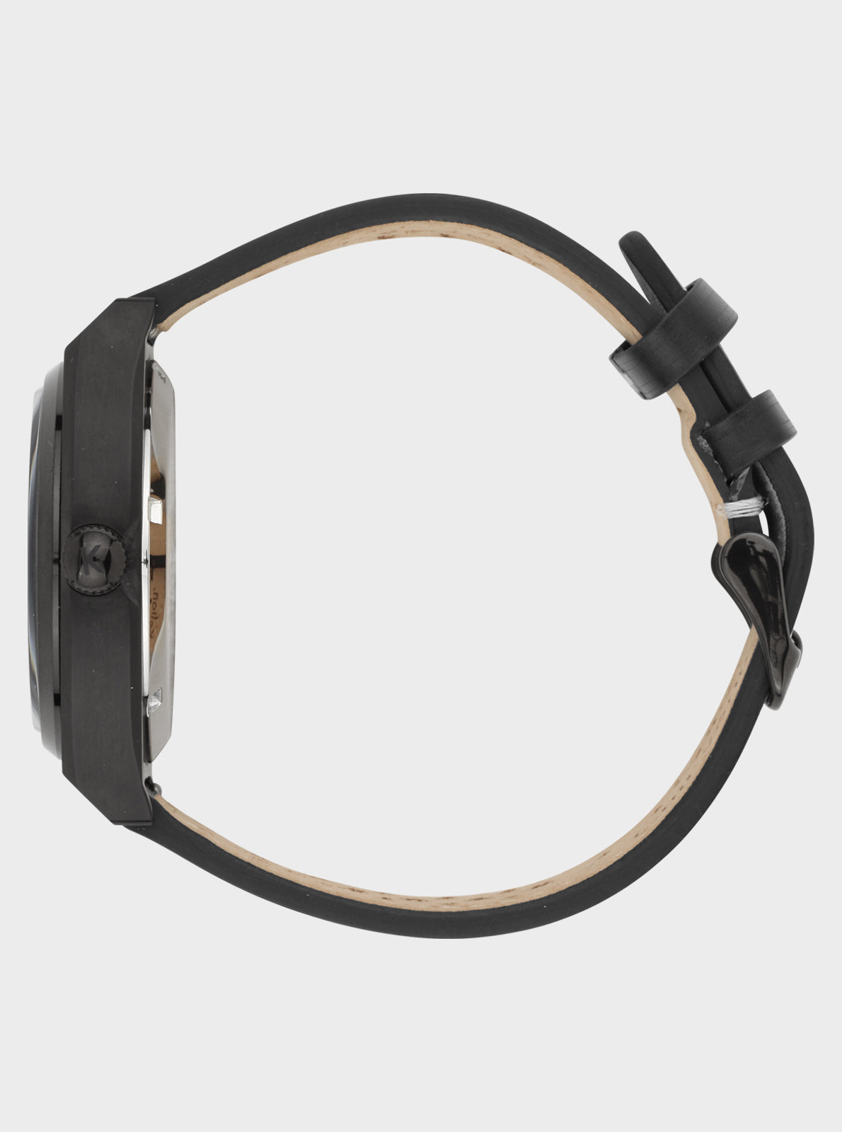 Image of Montre Kelton bracelet noir avec boucle, vue de côté