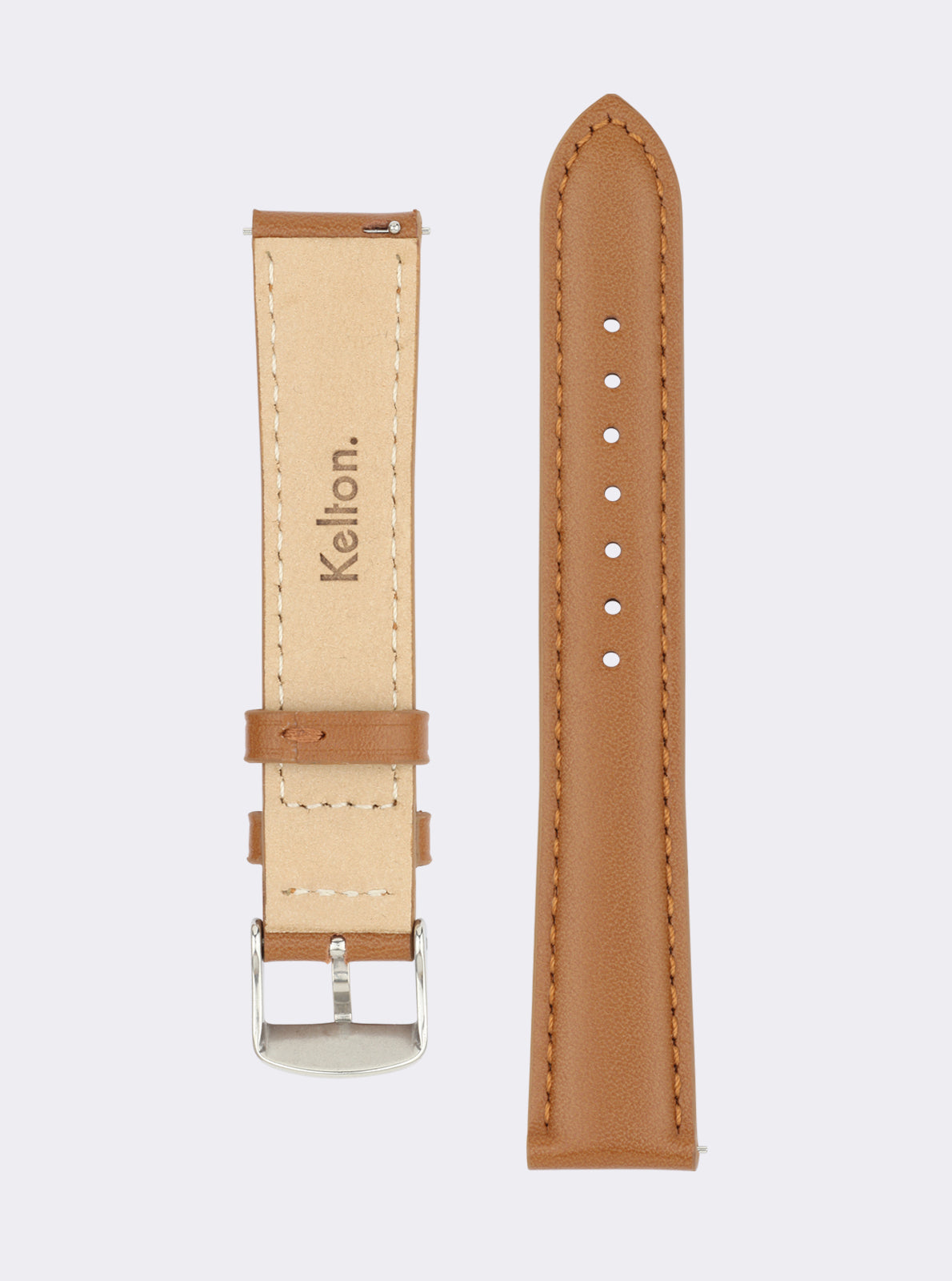 Image of Bracelets cuir pour montre: lanière beige et sangle marron avec boucles