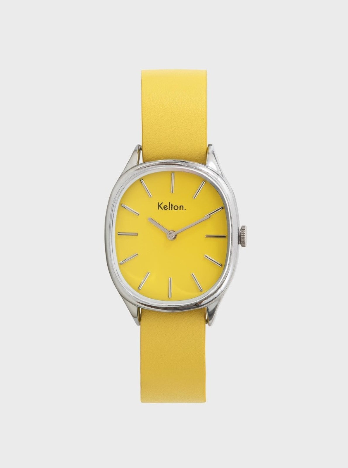 Image of Montre Colorama Jaune : cadran jaune, boîtier argenté, bracelet jaune.