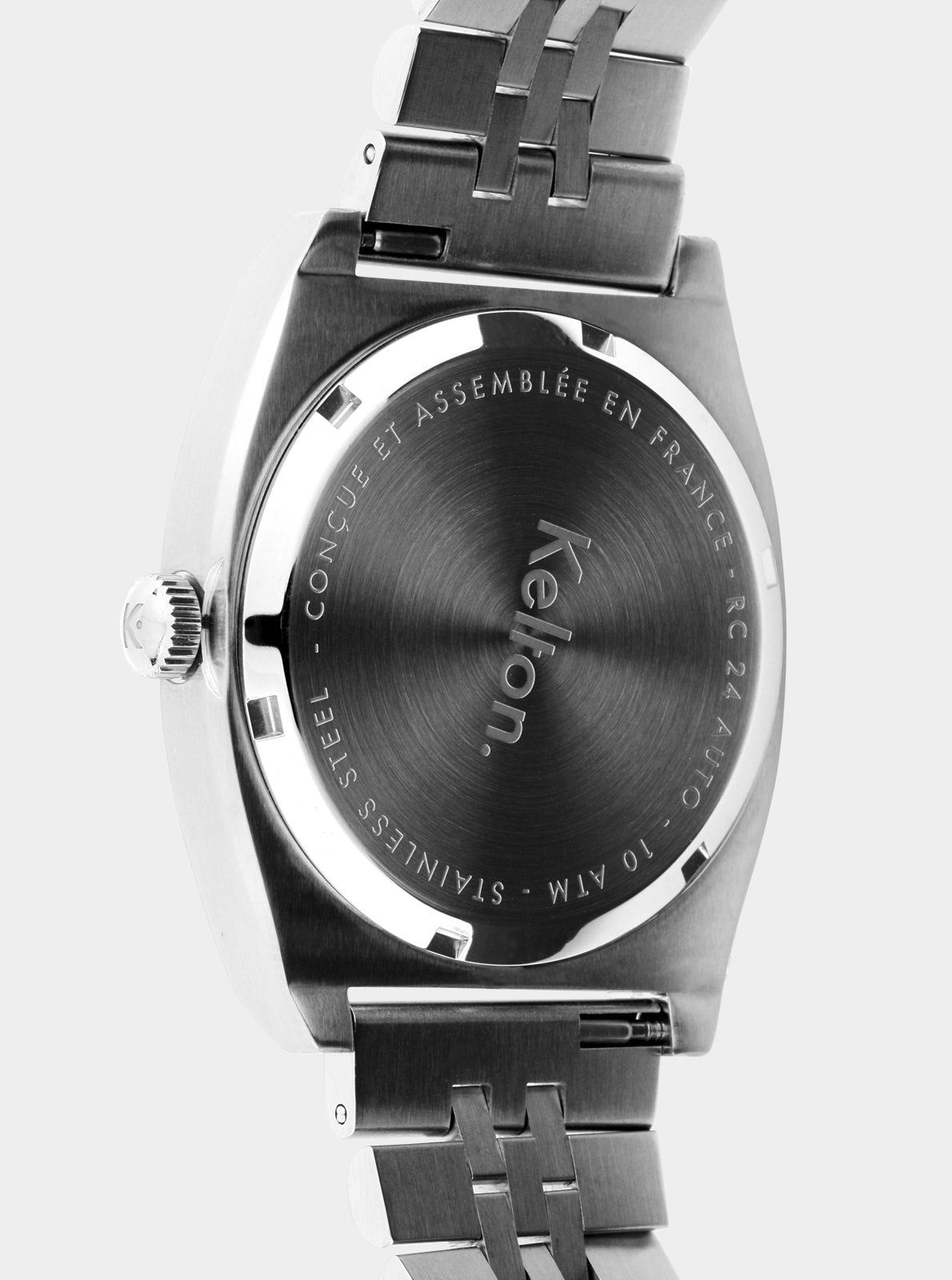Image of Boîtier arrière de montre avec inscriptions, bracelet métal Jubilee argent