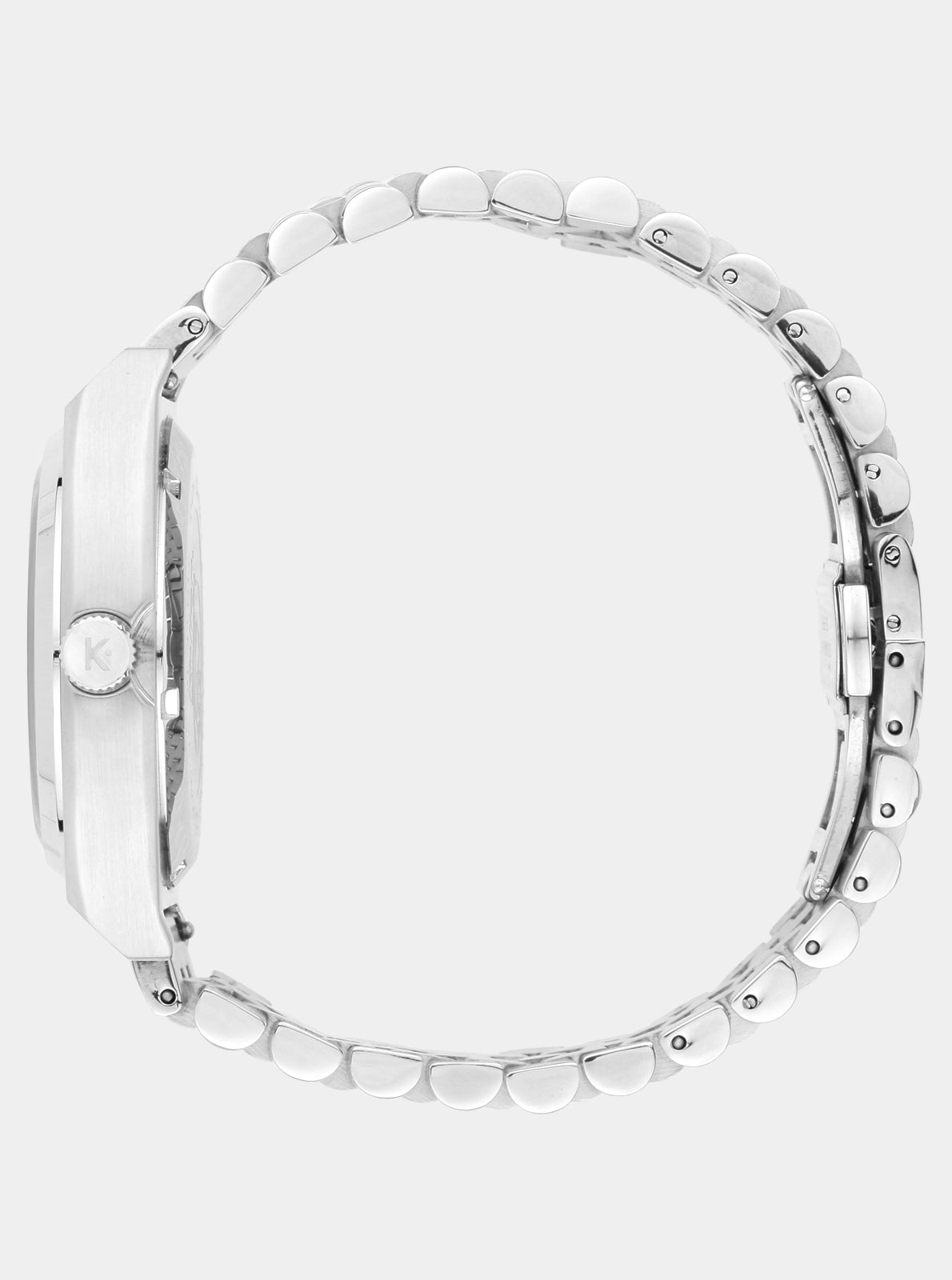 Image of Montre Kelton côté : boîtier acier et bracelet acier à maillons ronds