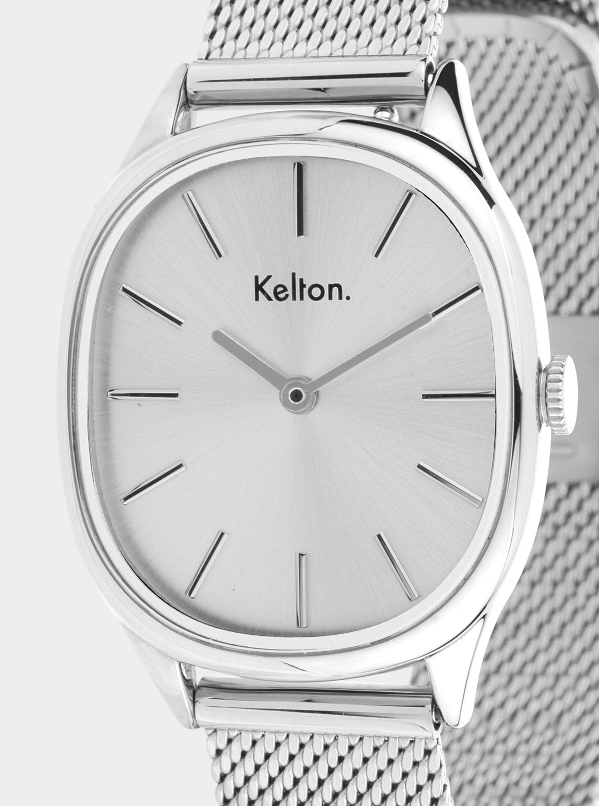 Image of Montre Colorama cadran blanc avec index fins et logo Kelton