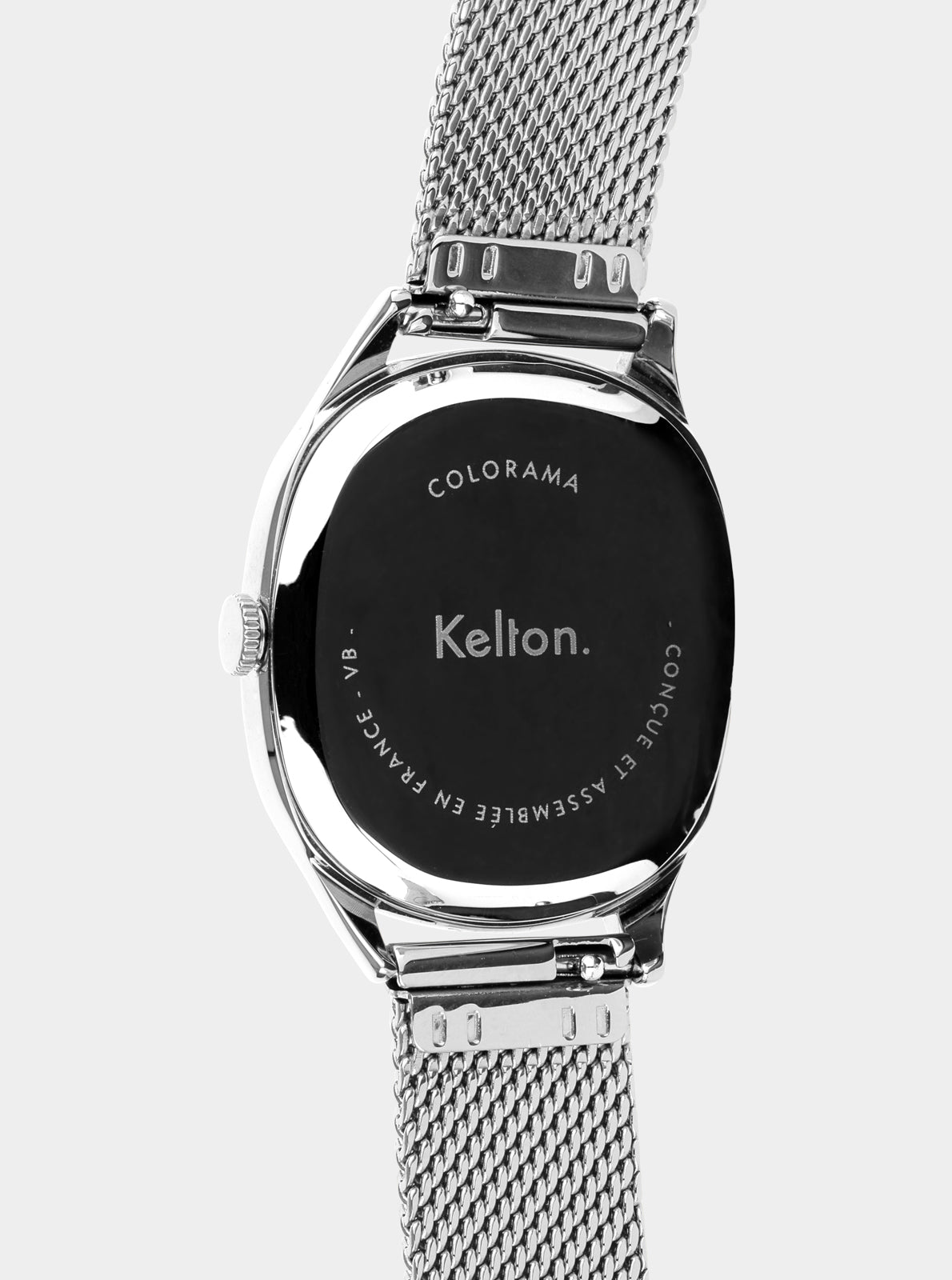 Image of Boîtier arrière de montre Colorama noir avec inscriptions Kelton