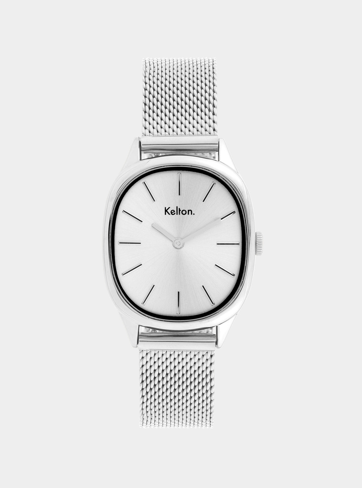Image of Montre Colorama cadran blanc et bracelet maille argentée