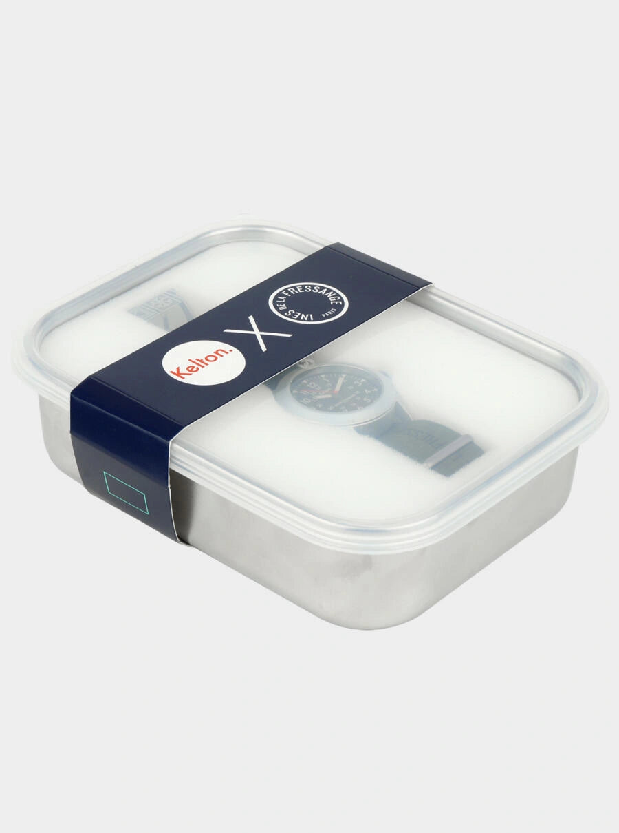 Image of Montre sport Kelton x Ines de la Fressange Paris, bracelet navy, en boîte plastique