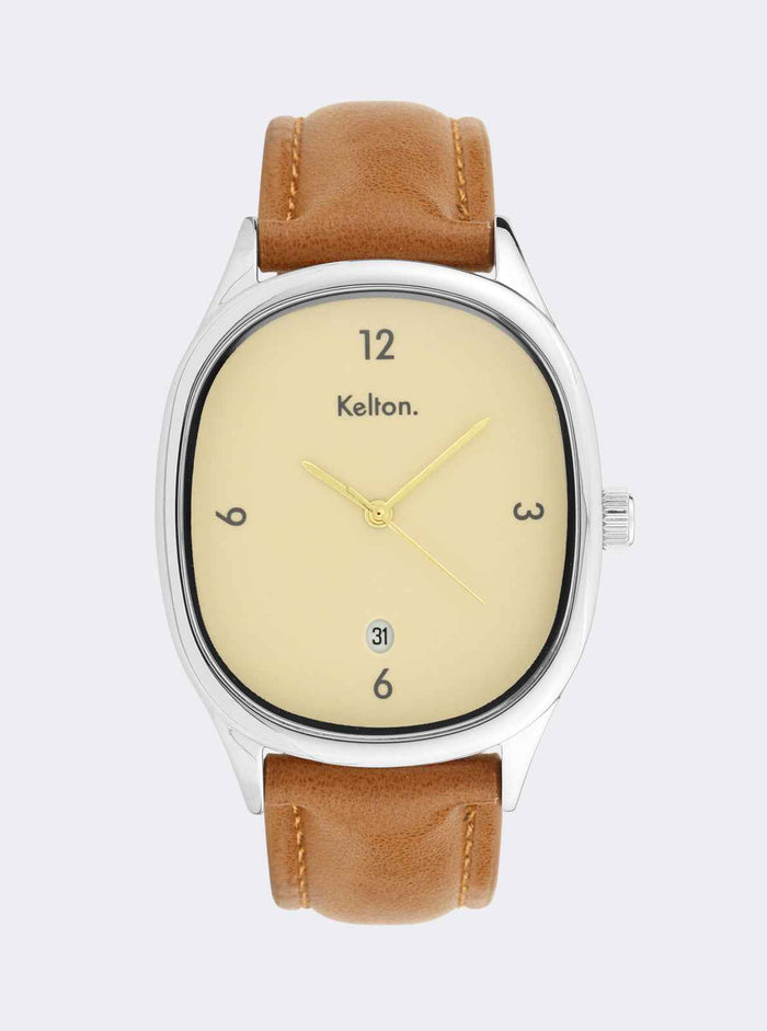 Montre Grande Colorama Crème Marron