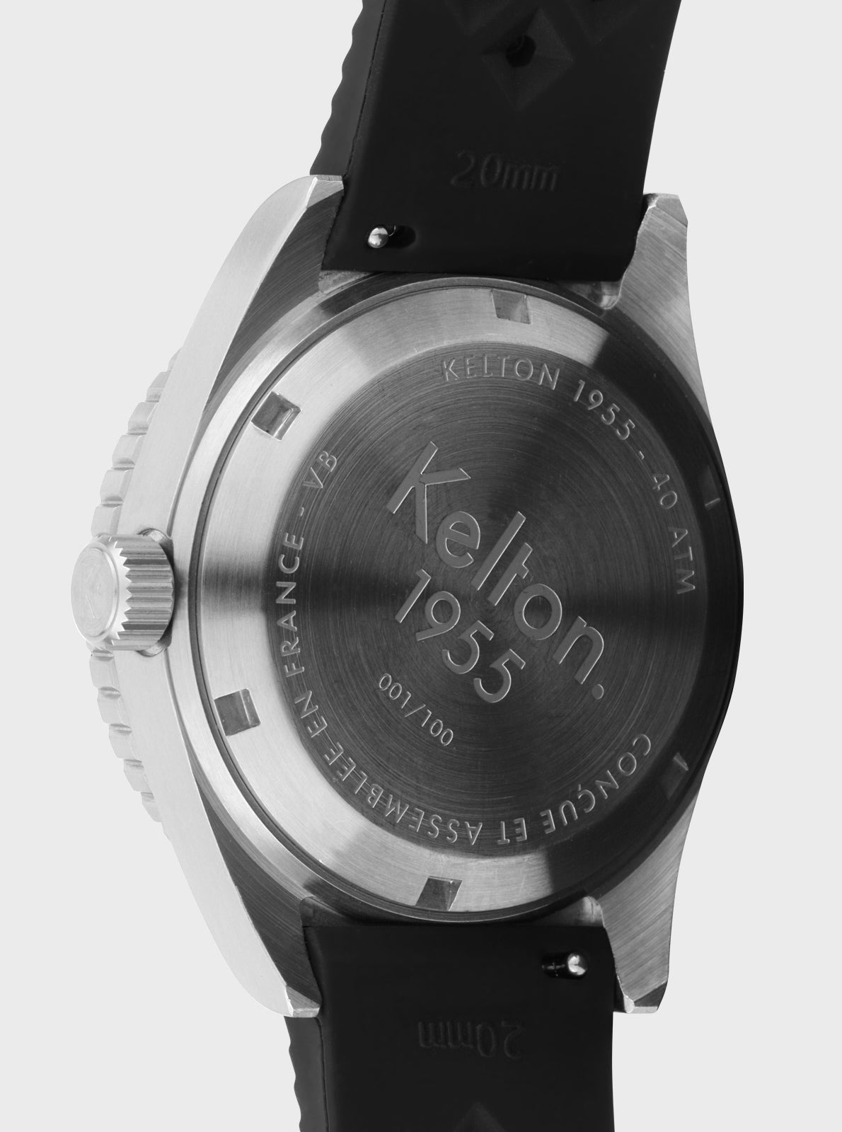 Image of Boîtier arrière de montre Kelton 1955, gravure “Kelton 1955” sur acier.