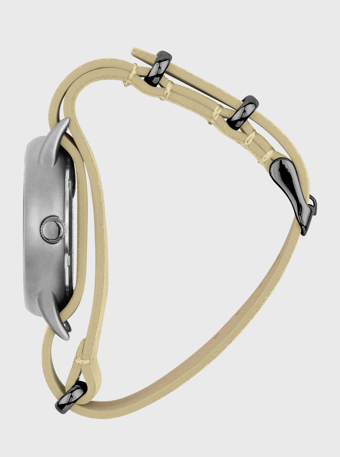 Image of Montre mécanique Kelton bracelet Nato sable à boucle, vue arrière du boîtier.