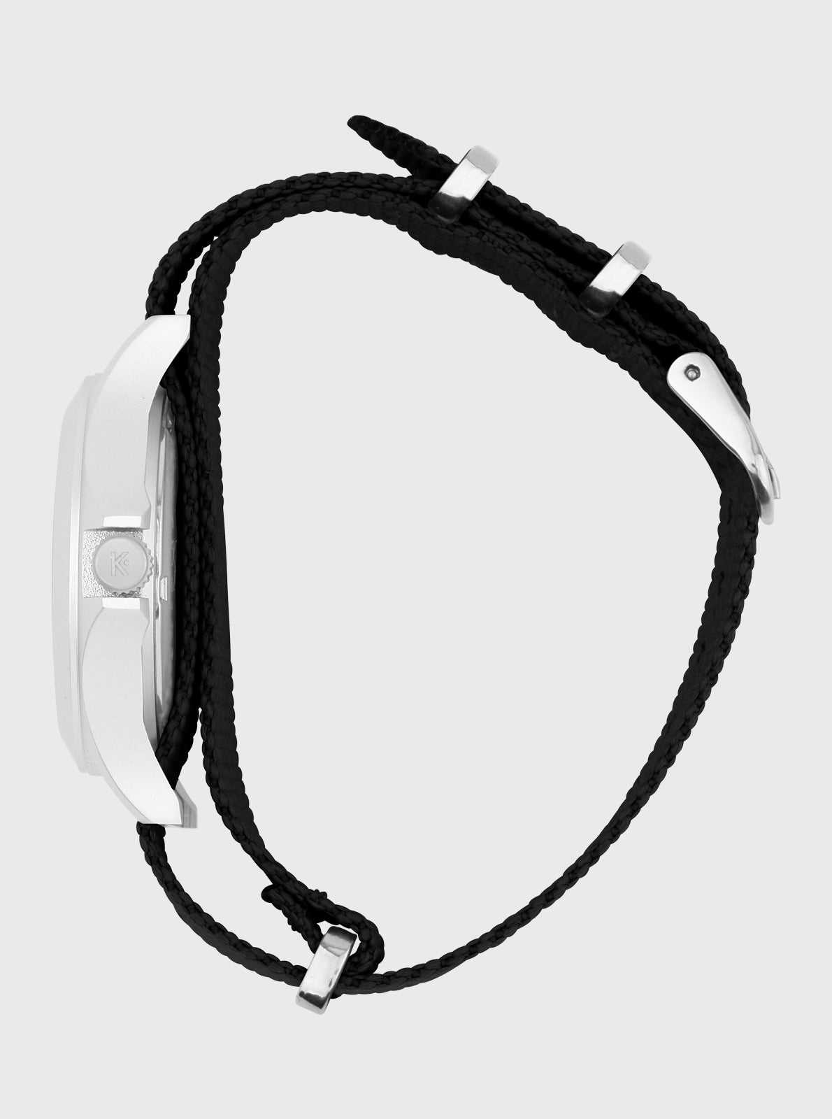 Image of Bracelet NATO noir de montre solaire Kelton, attache métallique