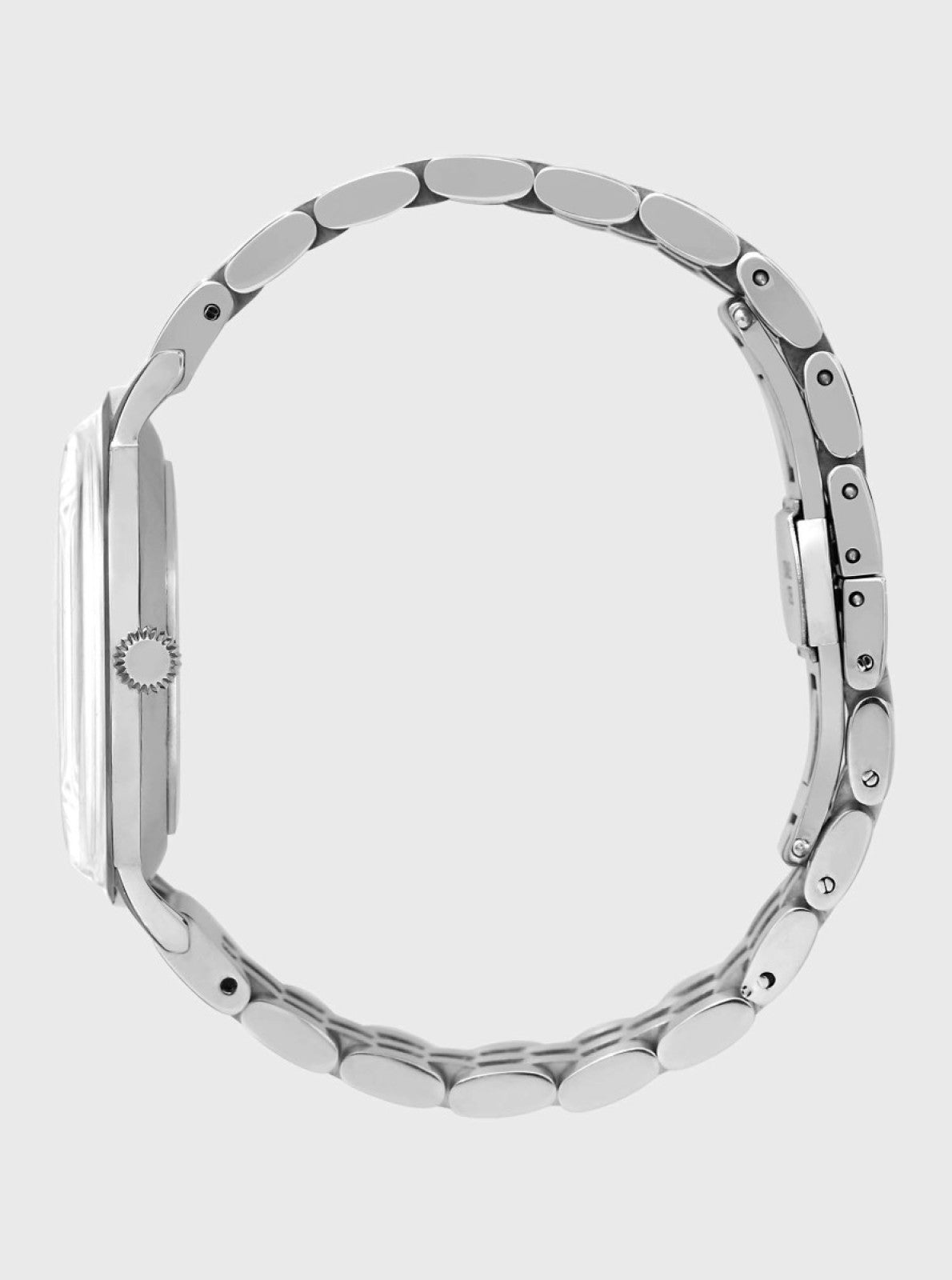 Image of Bracelet de montre Villa argenté, vue de côté avec maillons ronds
