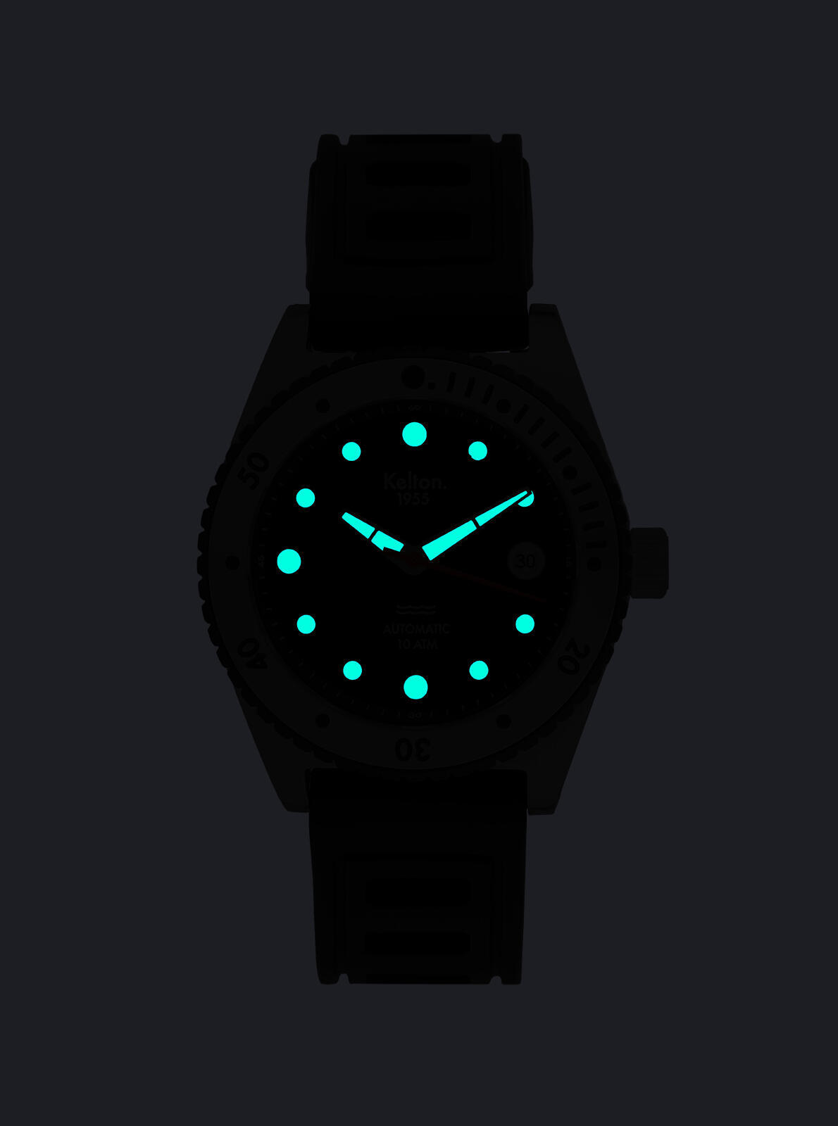 Montre 1955 10 ATM II &ndash; Bracelet Isofrane lumiscent dans le noir