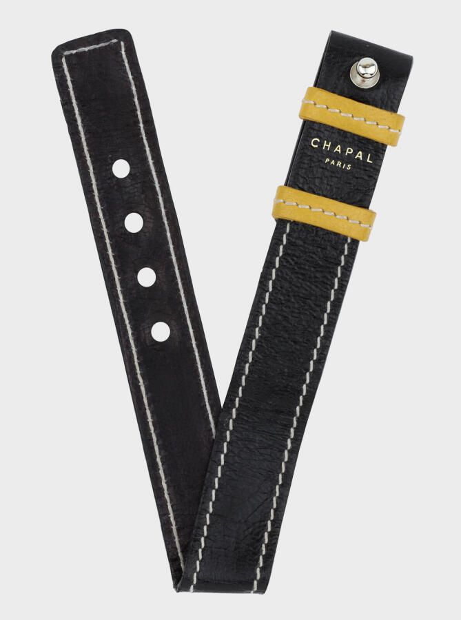 Chapal black yellow strap