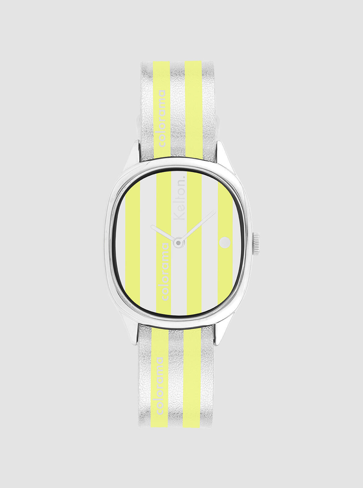 Montre Colorama Ray&eacute;e Sun &ndash; montre ray&eacute;e jaune et argent&eacute; &ndash; vue de face