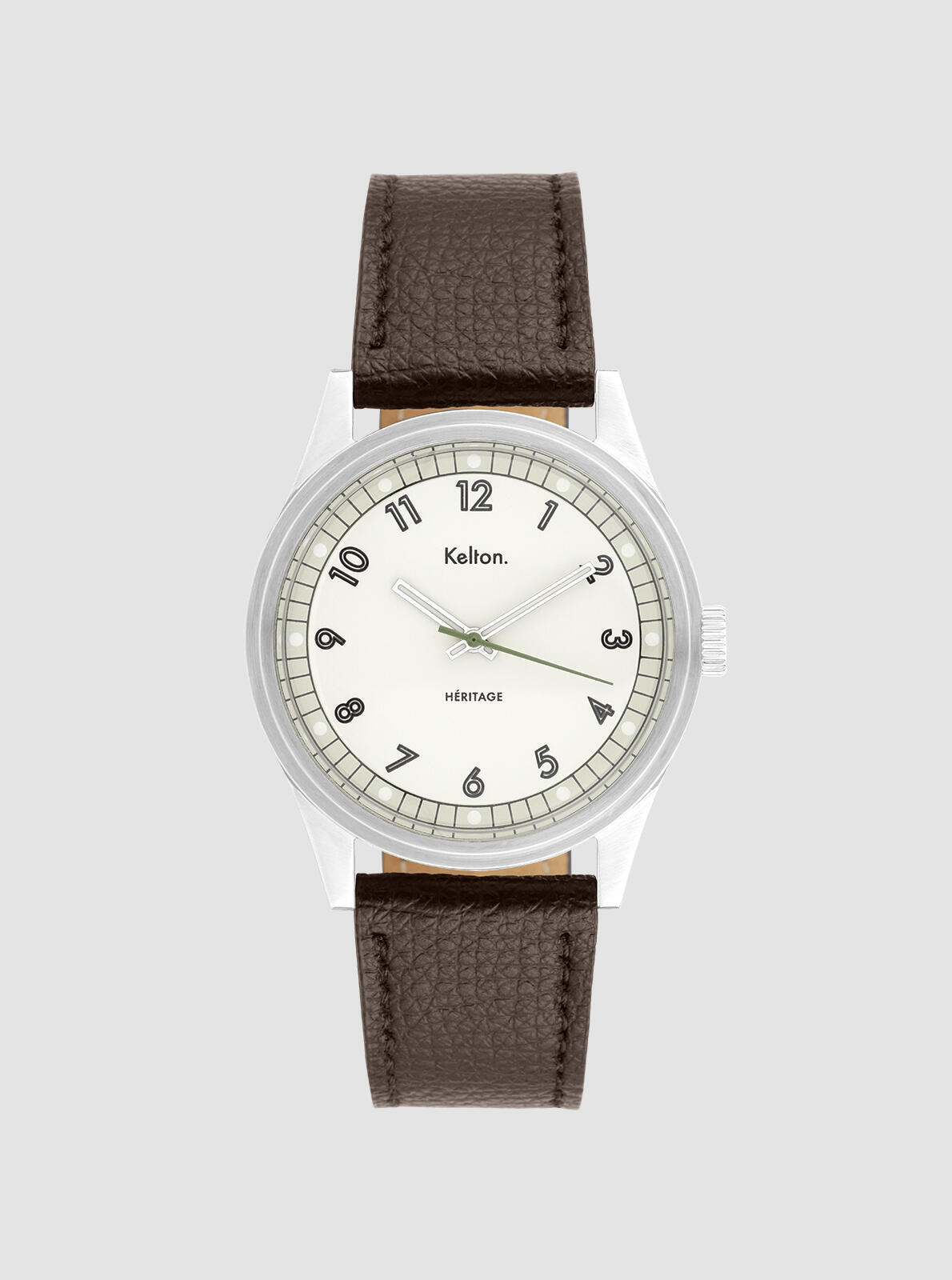 Heritage White Epsom brown watch &ndash; front view