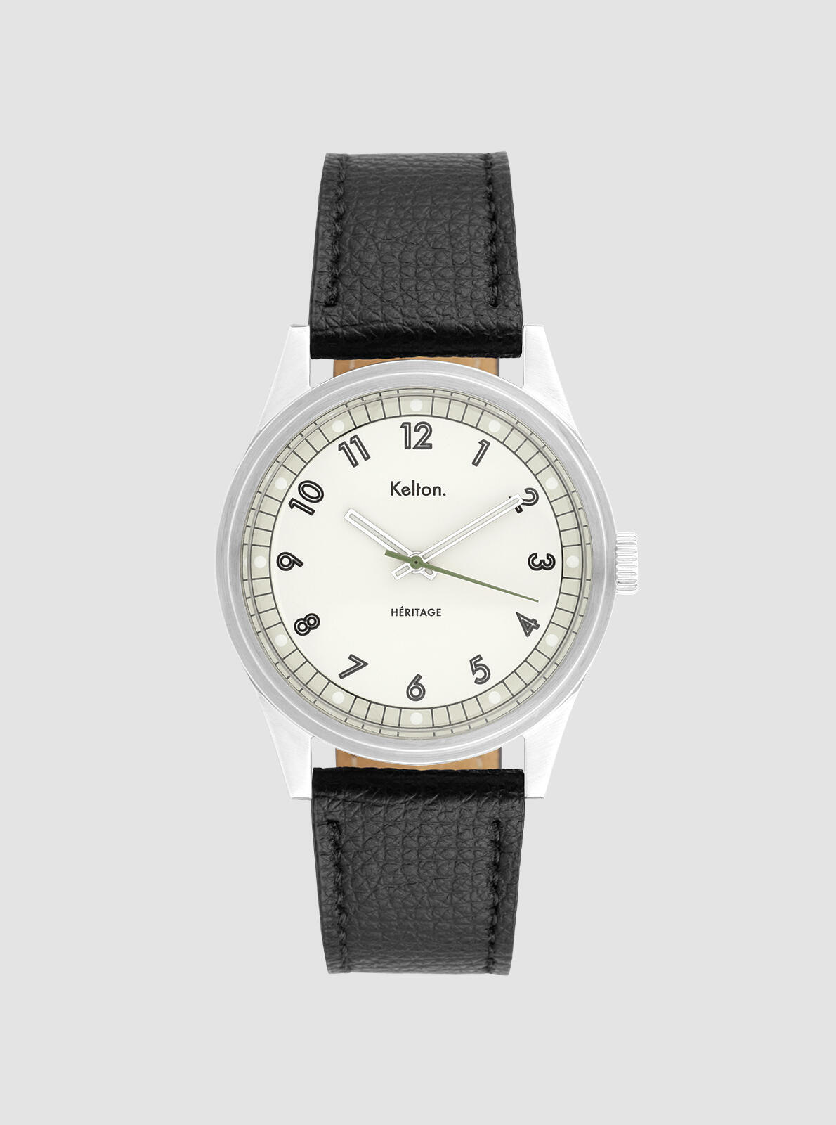 Heritage White Epsom black watch &ndash; front view