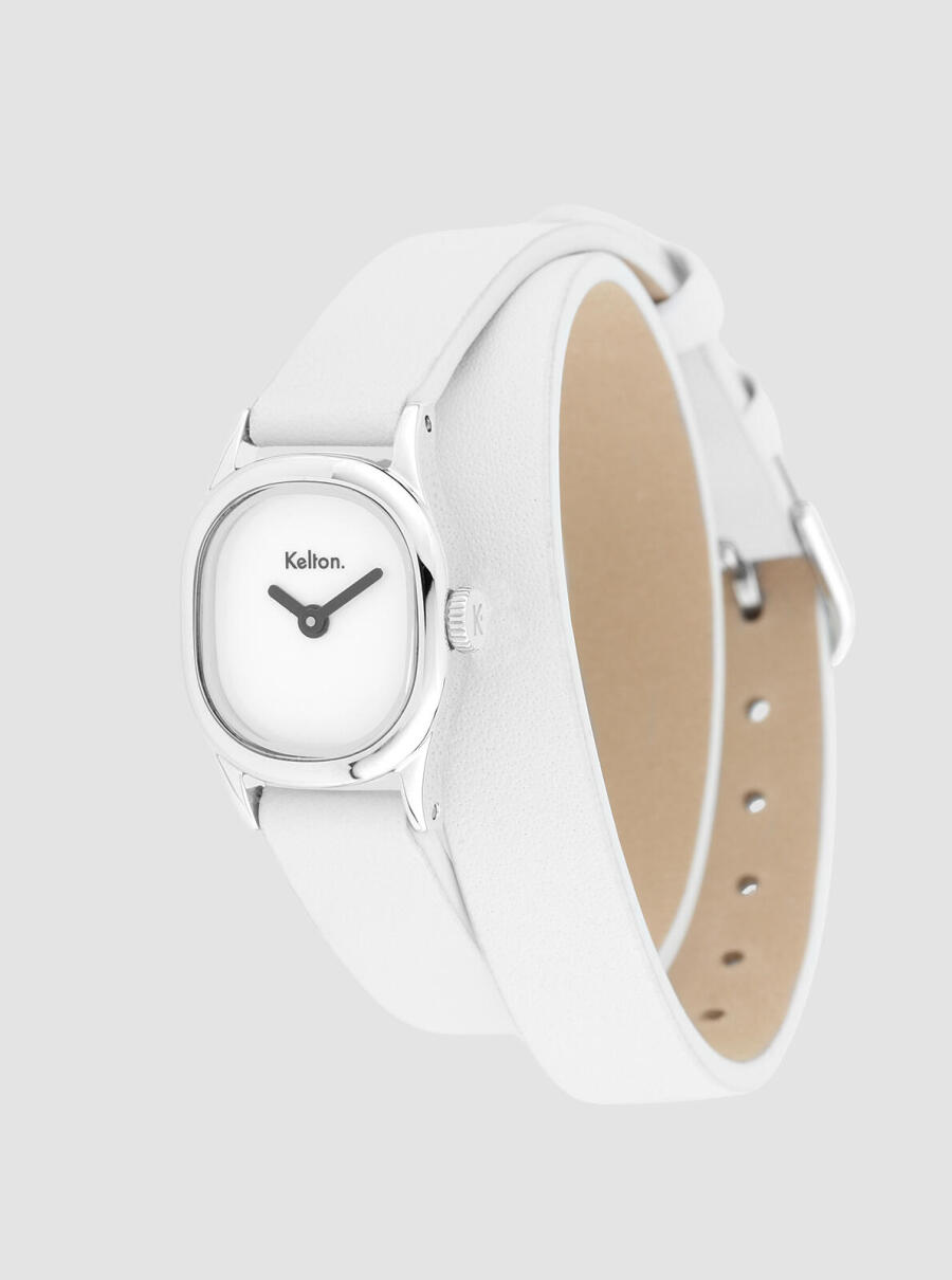 Montre Minicolo blanche &ndash; vue de face