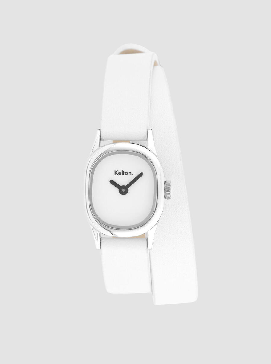 Montre Minicolo blanche &ndash; vue de face