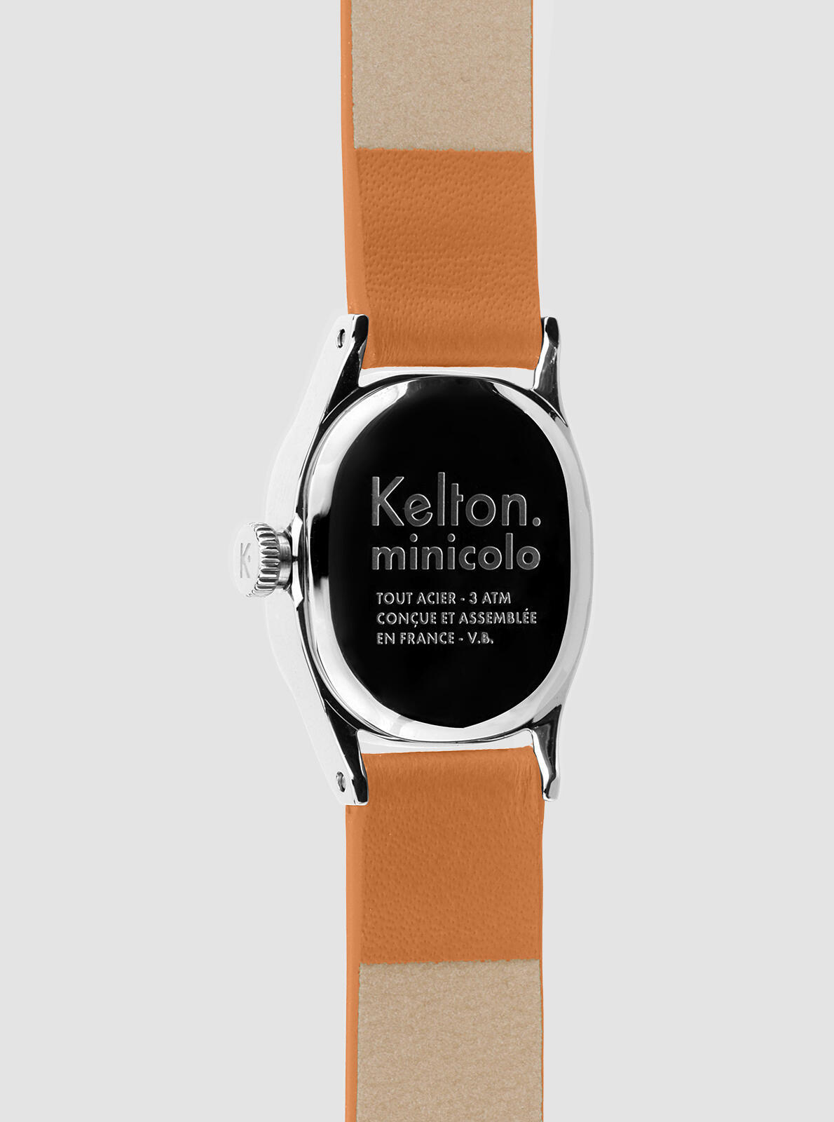 Vue arri&egrave;re Montre Minicolo camel