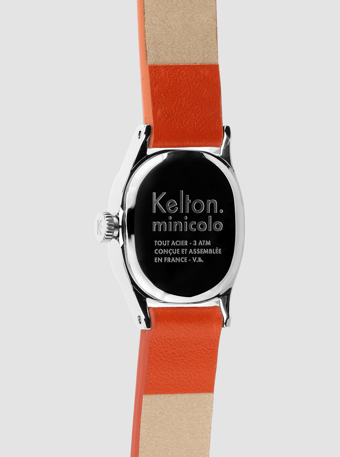 Vue arri&egrave;re Montre Minicolo Mandarine orange