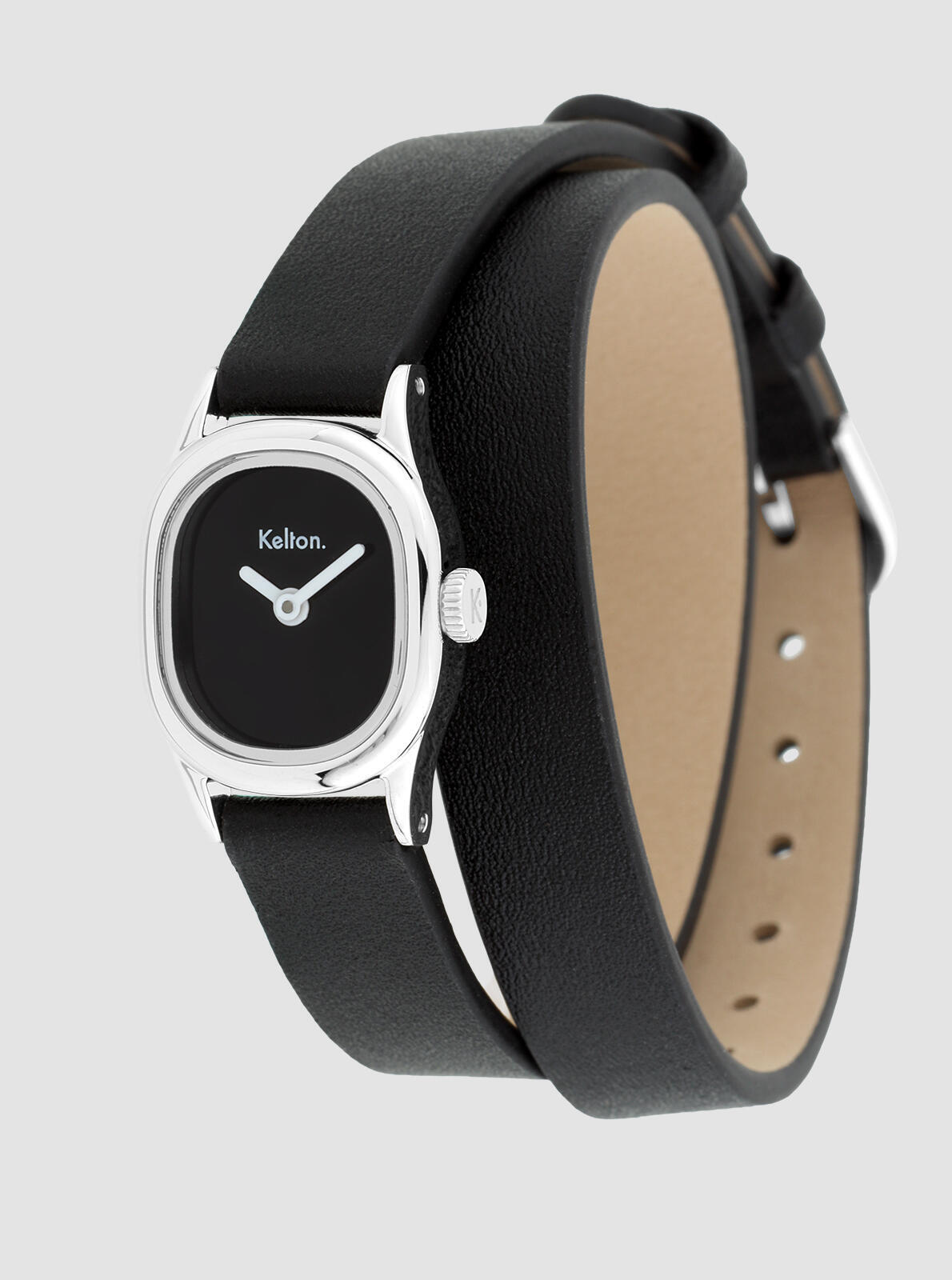 Montre Minicolo noire &ndash; vue trois quarts