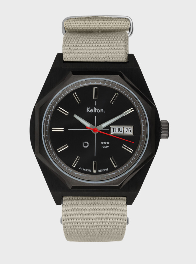 Montre Octogone Kelton bracelet nato beige