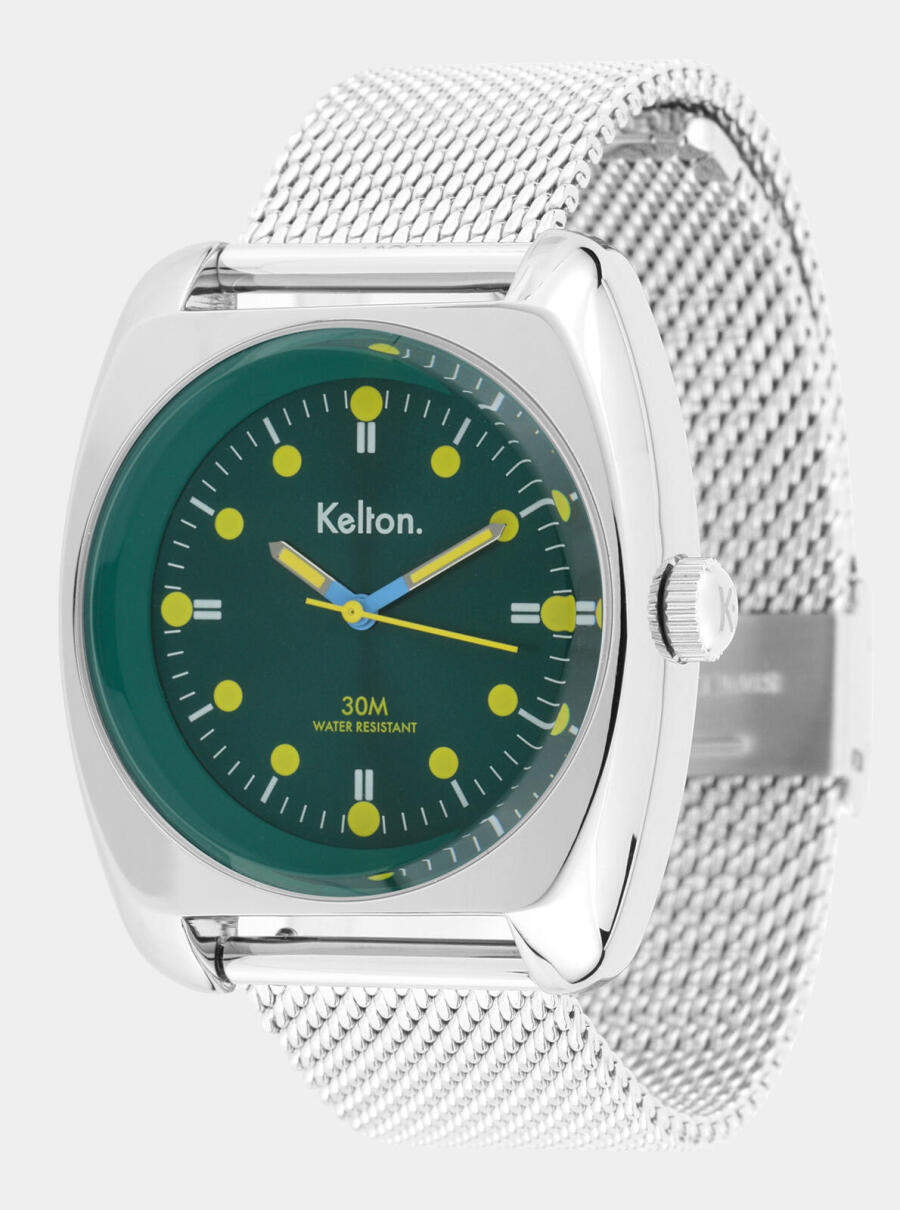 Montre RC2 vert-jaune Mesh &ndash; vue de face