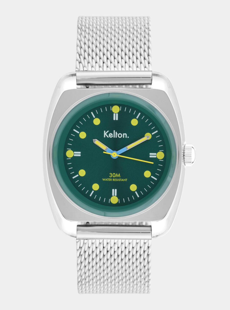 Montre RC2 vert-jaune Mesh &ndash; vue de face
