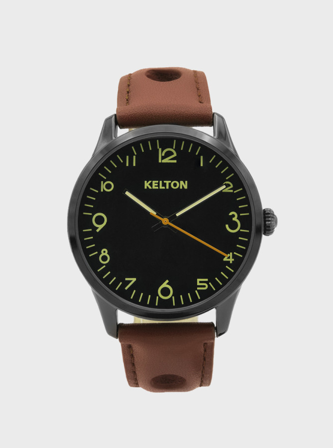 Pilote marron - montre kelton